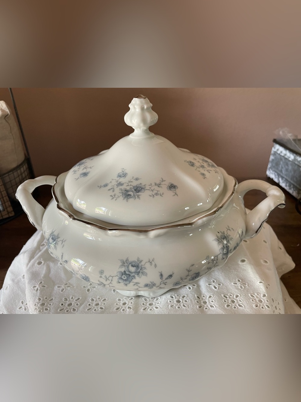 Haviland White Porcelain Tureen with  green Backstamp